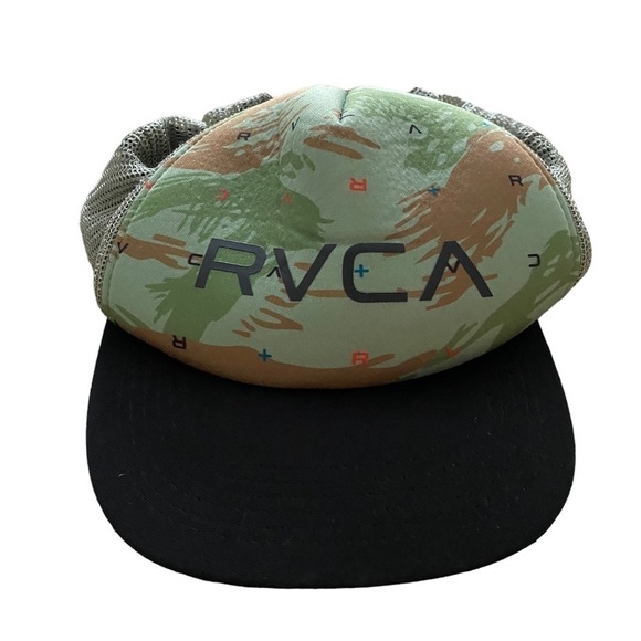 RVCA Green Trucker Hat  Snapback Cap Adjustable - Picture 1 of 6